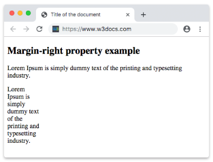 Свойство CSS margin-right