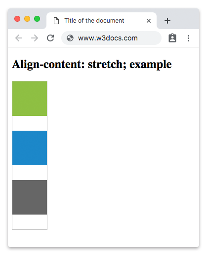 Propriedade CSS align-content com o valor stretch