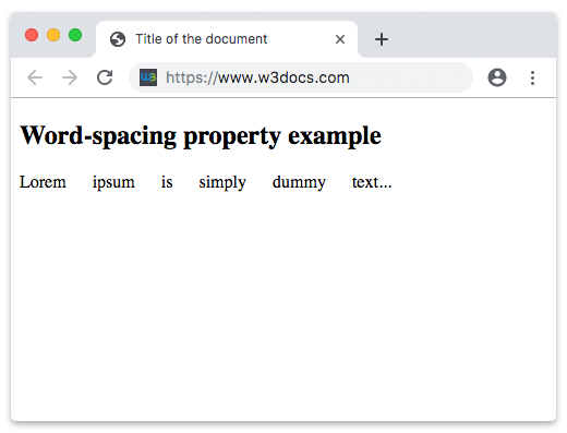 Свойство CSS word-spacing