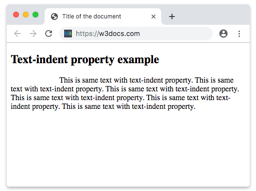 Свойство text-indent