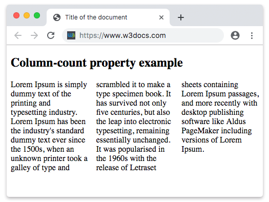 Свойство CSS column-count