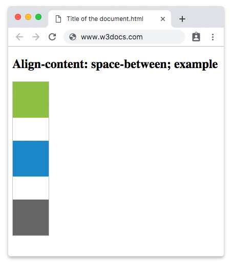 Propriedade CSS align-content com o valor space-between