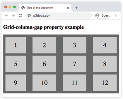 Свойство CSS grid-column-gap