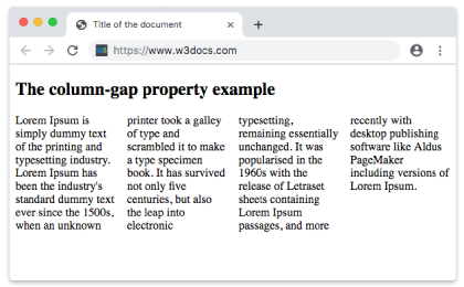 Свойство CSS column-gap