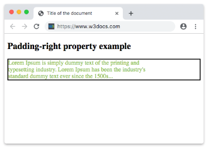 Свойство CSS padding-right