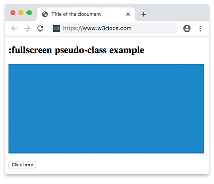 Пример использования псевдокласса CSS :fullscreen