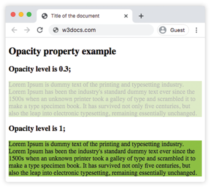 CSS opacity another