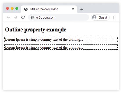 CSS outline e border insieme