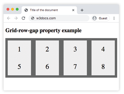 Другой пример CSS grid-row-gap