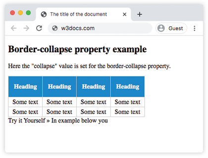 Свойство CSS border-collapse