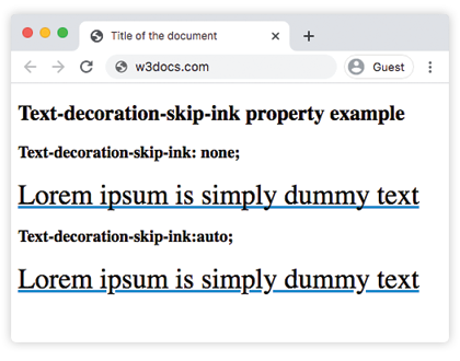 Список значений CSS text-decoration-skip-ink