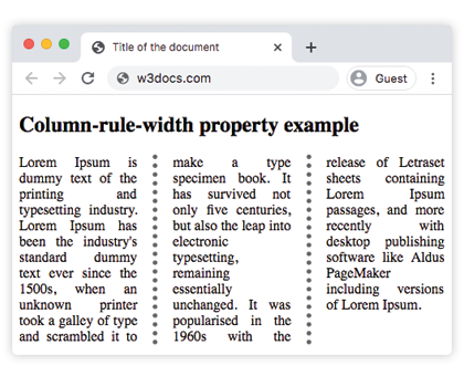 Свойство CSS column-rule-width